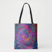 Retro Magenta, groene en Oranje Abstracte wervelko Tote Bag (Voorkant)