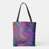 Retro Magenta, groene en Oranje Abstracte wervelko Tote Bag (Achterkant)