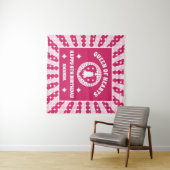 Retro Magenta Queen of Hearts Birthday Banner Wandkleed (In Situ (horizontaal))