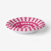 Retro Magenta Queen of Hearts Birthday Papieren Kommen (Gebogen)