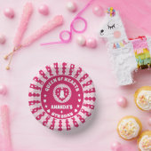 Retro Magenta Queen of Hearts Birthday Papieren Kommen (Feest)