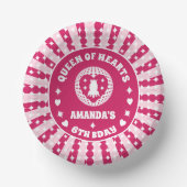 Retro Magenta Queen of Hearts Birthday Papieren Kommen (Voorkant)