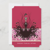 Retro Magenta roze Mode Diva Kaart (Achterkant)