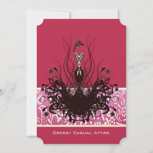  Retro Magenta roze Mode Diva Kaart (Achterkant)