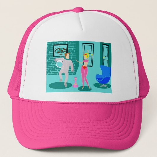 Retro Magical Genie Trucker Hat Pet (Voorkant)