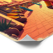 Retro Magical Morocco: Vibrant Spice Market Poster (Hoek)