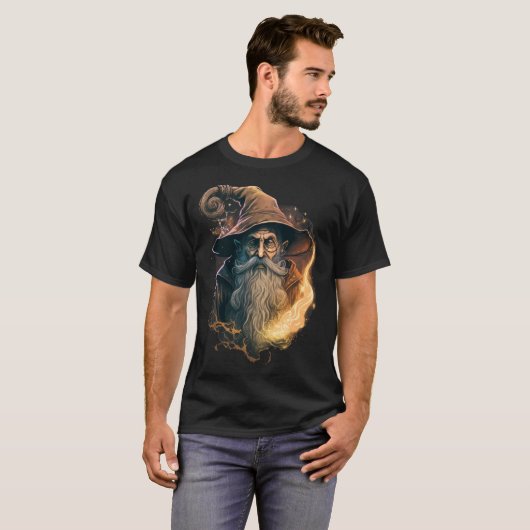 Retro Magical Wizard Fantasy T-shirt (Voorkant volledig)