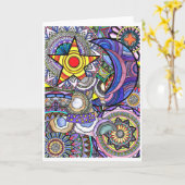 'Retro Magick' ontwerp blanco wenskaart Kaart (Gele Bloem)