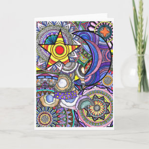 'Retro Magick' ontwerp blanco wenskaart Kaart