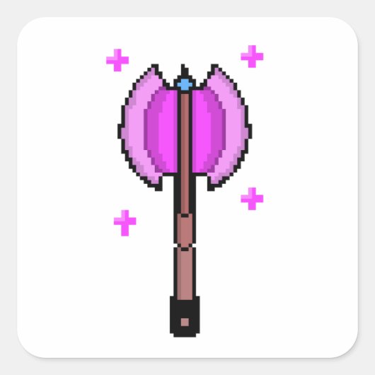 Retro Magische Bijl Vierkante Sticker (Voorkant)