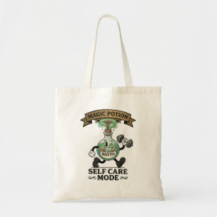 Retro Magische Drank Zelfzorg Modus Fitness Cadeau Tote Bag