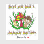 Retro Magische paddenstoelen | Een magische verjaa Sticker (Vel)