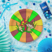 Retro Magische paddenstoelen Papieren Bordje (Feest)