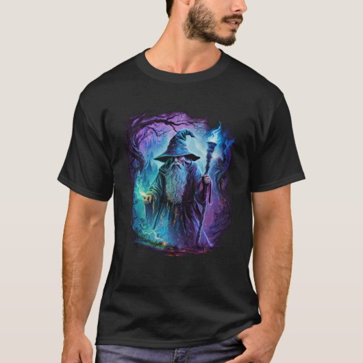Retro Magische Wizard Fantasie 15 T-shirt (Voorkant)