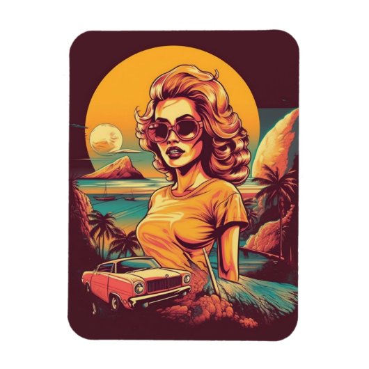Retro magneet geïnspireerd op de jaren 50 (Verticaal)