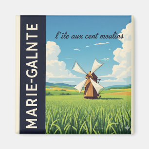 Retro magneet Marie-Galante Moulin Guadeloupe