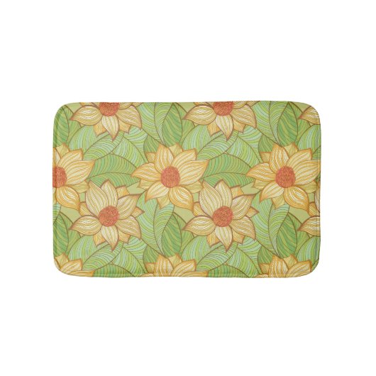 Retro Magnolia Pattern Badmat (Voorkant)