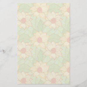 Retro Magnolia Pattern Briefpapier