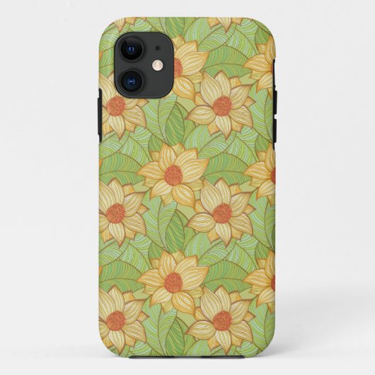 Retro Magnolia Pattern Case-Mate iPhone Case (Achterkant)
