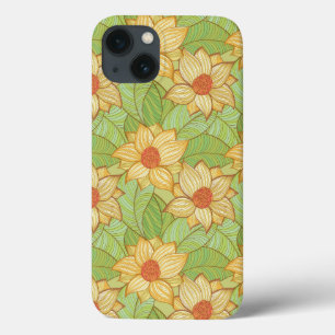 Retro Magnolia Pattern iPhone 13 Hoesje