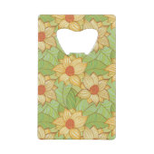Retro Magnolia Pattern Creditkaart Flessenopener (Voorkant)