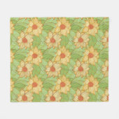 Retro Magnolia Pattern Fleece Deken (Voorkant (Horizontaal))