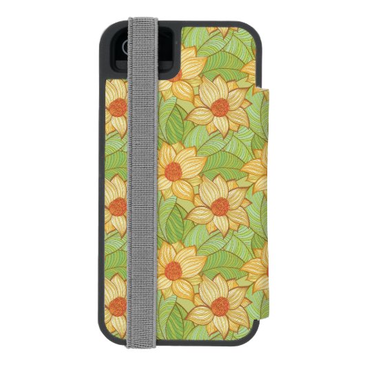 Retro Magnolia Pattern Incipio iPhone Portemonnee Hoesje (Agenda Achterkant)