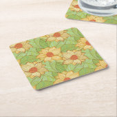 Retro Magnolia Pattern Kartonnen Onderzetters (Schuin)