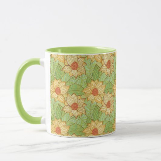 Retro Magnolia Pattern Mok (Links)