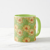 Retro Magnolia Pattern Mok (Voorkant rechts)