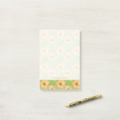 Retro Magnolia Pattern Post-it® Notes (Op bureau)