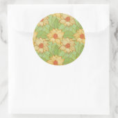 Retro Magnolia Pattern Ronde Sticker (Tas)