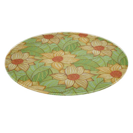 Retro Magnolia Pattern Snijplank (Hoek)