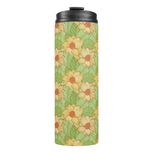 Retro Magnolia Pattern Thermosbeker (Voorkant)