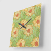 Retro Magnolia Pattern Vierkante Klok (Hoek)