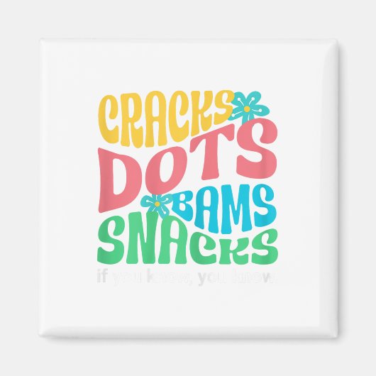 Retro Mahjong Cracks Dots Bams Snacks, Women Groov Magneet (Voorkant)