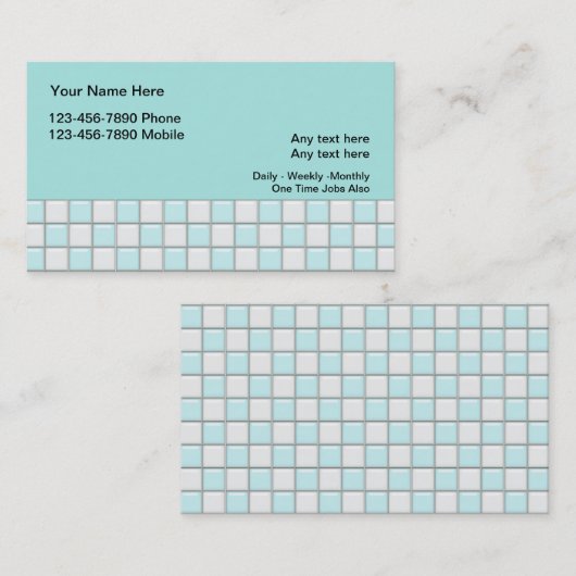 Retro Maid House Cleaning Visitekaartjes (Voorkant / Achterkant)