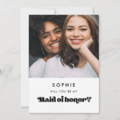  retro Maid of Honor voorstel fotokaart Kaart (Voorkant)