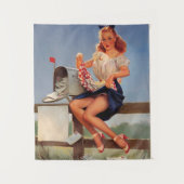 Retro Mail Box Pinup Girl Wandkleed (Voorkant)