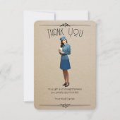 Retro Mail Carrier gepersonaliseerde bedankkaart (Voorkant)