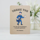 Retro Mailman Gepersonaliseerd Bedankt voor je cre (Staand voorkant)