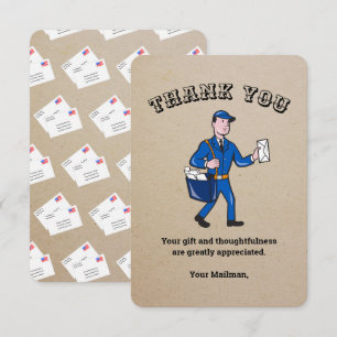 Retro Mailman Gepersonaliseerd Bedankt voor je cre