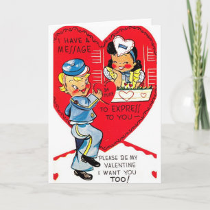 Retro Mailman Mail Delivery Valentijnsdag Kaart