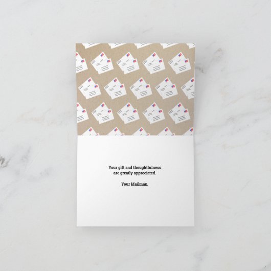 Retro Mailman Persoonlijke opmerking Bedankkaart (Binnen)