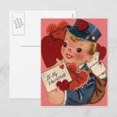  Retro Mailman Valentijn Kaart (Voorkant / Achterkant)