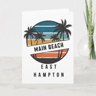 Retro Main Beach East Hampton Surfplank Surfen Kaart