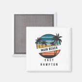 Retro Main Beach East Hampton Surfplank Surfen Magneet (Voorkant / Achterkant)