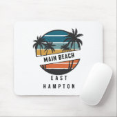 Retro Main Beach East Hampton Surfplank Surfen Muismat (Met muis)