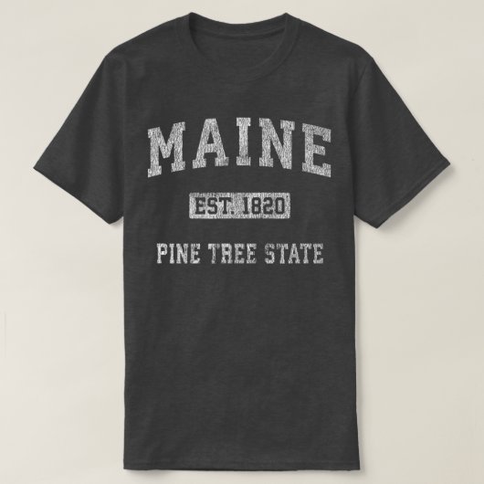 Retro Maine  Athletic Sports Design T-shirt (Design voorkant)