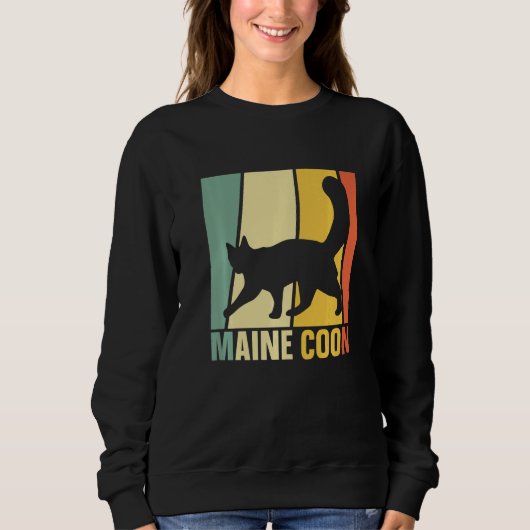 Retro Maine Coon Cat Kitten Cat 1 Trui (Voorkant)